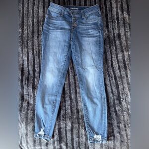 Distressed Blue Jeans